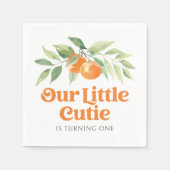 Serviette En Papier Little Cutie Orange Citrus fête d'anniversaire (Devant)