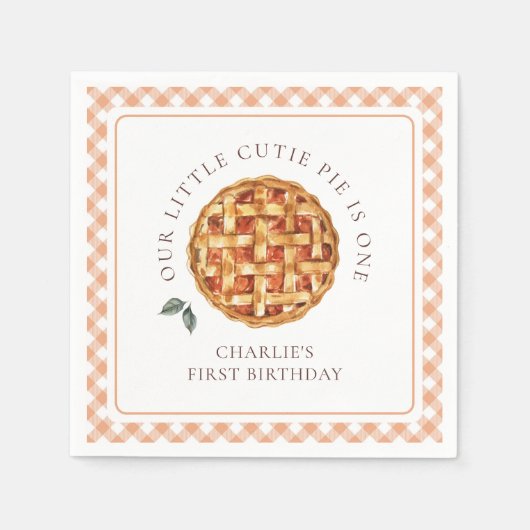 Serviette En Papier Little Cutie Pie Automne 1er Anniversaire (Devant)