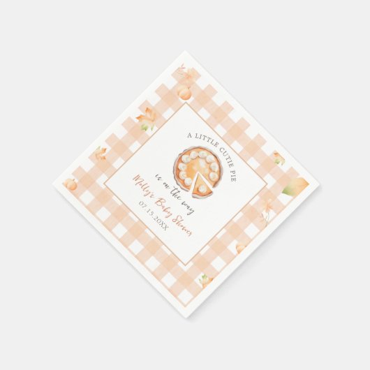 Serviette En Papier Little Cutie Pie Fall Citrouille En vichy Baby sho (Coin)