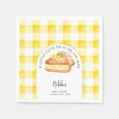 Serviette En Papier Little Cutie Pie Jaune En vichy Plaid Baby shower (Devant)
