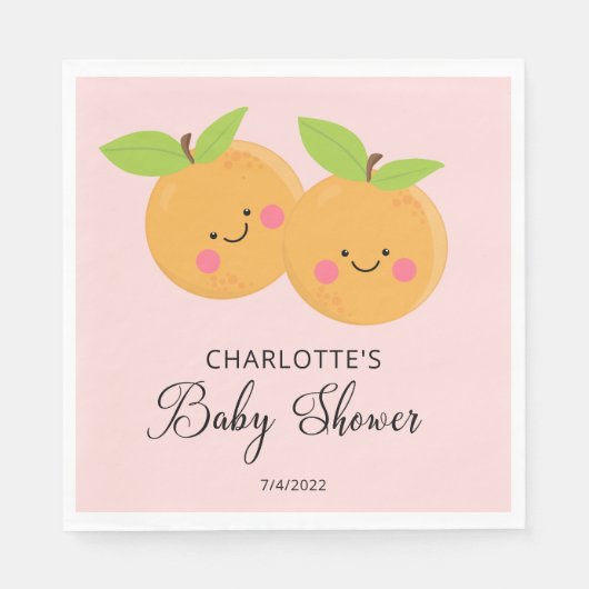 Serviette En Papier Little Cuties Twins Baby shower Napkins (Devant)