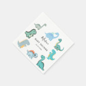 Serviette En Papier Little Dinosaur Cute Baby Shower (Coin)