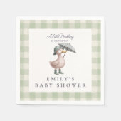 Serviette En Papier Little Duckling Green Gender Neutral Baby Shower (Devant)