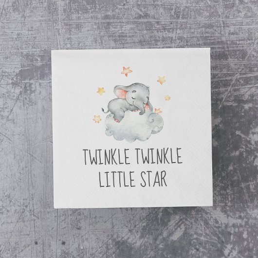 Serviette En Papier Little Elephant Girl Twinkle Twinkle Little Star