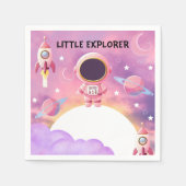 Serviette En Papier Little Explorer Modern Purple Baby shower (Devant)