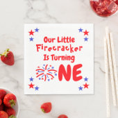 Serviette En Papier Little Firecracker 1er anniversaire (En situation)