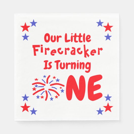Serviette En Papier Little Firecracker 1er anniversaire (Devant)