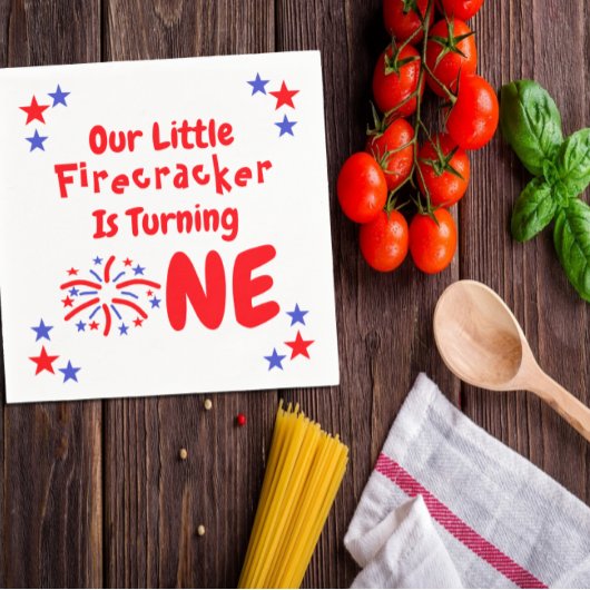 Serviette En Papier Little Firecracker 1er anniversaire
