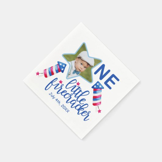 Serviette En Papier Little Firecracker 1er Anniversaire serviettes (Coin)