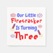 Serviette En Papier Little Firecracker 3ème anniversaire (Devant)