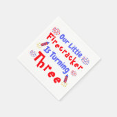 Serviette En Papier Little Firecracker 3ème anniversaire (Coin)