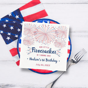 Serviette En Papier Little Firecracker 4 juillet 1er anniversaire