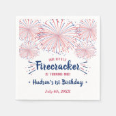Serviette En Papier Little Firecracker 4 juillet 1er anniversaire (Devant)