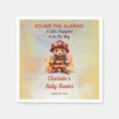 Serviette En Papier Little Firefighter Teddy Bear Baby Shower  (Devant)