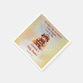 Serviette En Papier Little Firefighter Teddy Bear Baby Shower  (Coin)