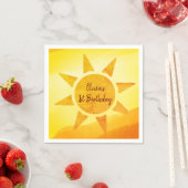 Serviette En Papier Little Gold Sunshine Boho Anniversaire Napkins (En situation)