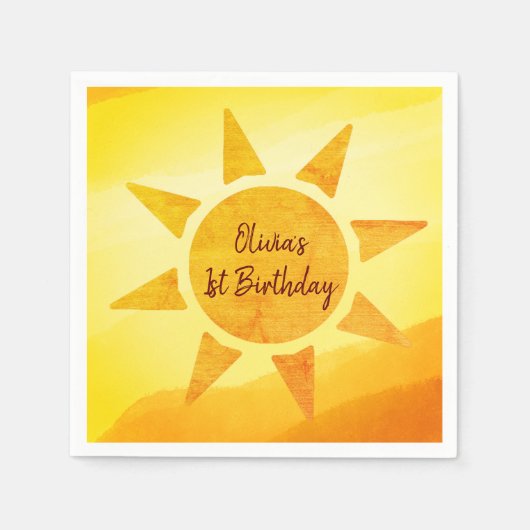 Serviette En Papier Little Gold Sunshine Boho Anniversaire Napkins (Devant)