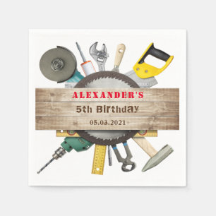 Serviette En Papier Little Handyman Boy Anniversaire Papier de fête N