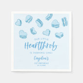 Serviette En Papier Little Heartthrob Coeurs Bleus Fête d'anniversaire (Devant)