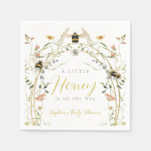 Serviette En Papier Little Honey Wildflower Bee Baby Shower (Devant)