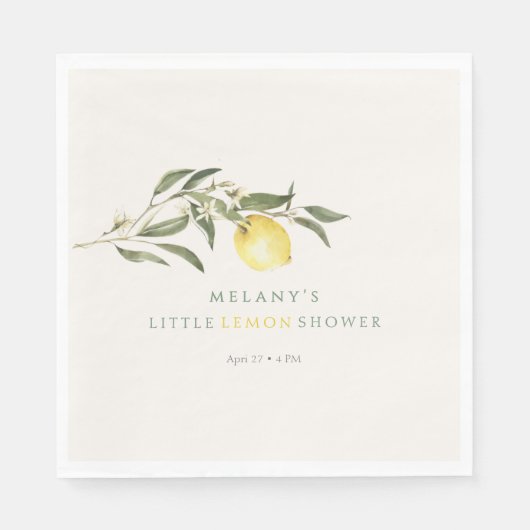 Serviette En Papier Little Lemon Citrus Baby Shower (Devant)