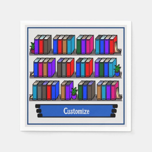 Serviette En Papier Little Library Book Club Blanc (Devant)