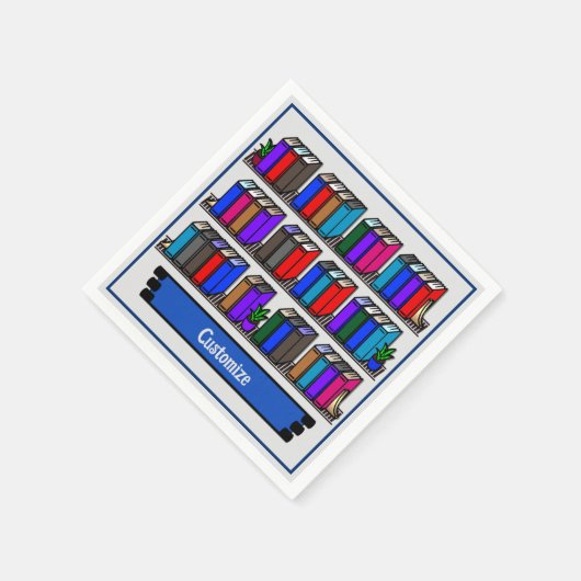 Serviette En Papier Little Library Book Club Blanc (Coin)