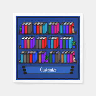 Serviette En Papier Little Library Book Club Blue
