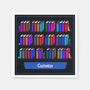 Serviette En Papier Little Library Book Club Noir
