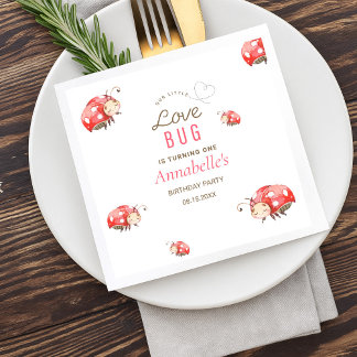 Serviette En Papier Little Love Bug Anniversaire
