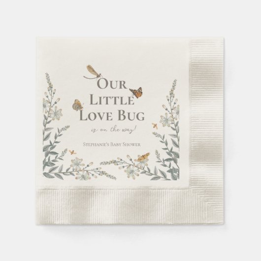 Serviette En Papier Little Love Bug Baby shower Genre Neutre (Devant)