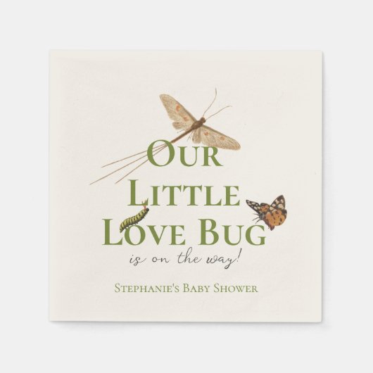 Serviette En Papier Little Love Bug Baby shower Genre Neutre (Devant)