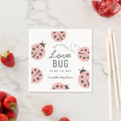 Serviette En Papier Little Love Bug Pink Ladybug Baby Shower Napkins (En situation)