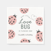 Serviette En Papier Little Love Bug Pink Ladybug Birthday Napkins (Devant)