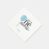 Serviette En Papier Little M. Onederful 1er anniversaire Blue Custom (Coin)