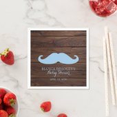 Serviette En Papier Little Man Baby shower | Moustache rustique en boi (En situation)