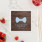 Serviette En Papier Little Man Baby shower | Rustic Wood Bowtie (En situation)