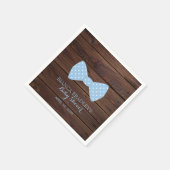 Serviette En Papier Little Man Baby shower | Rustic Wood Bowtie (Coin)