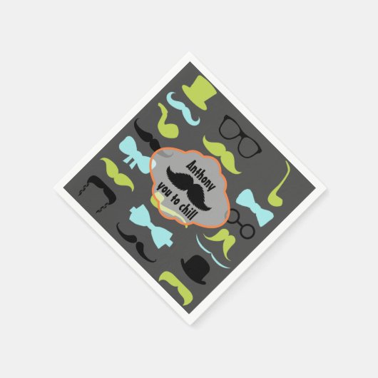 Serviette En Papier Little Man Hipster Mustache fête d'anniversaire (Coin)