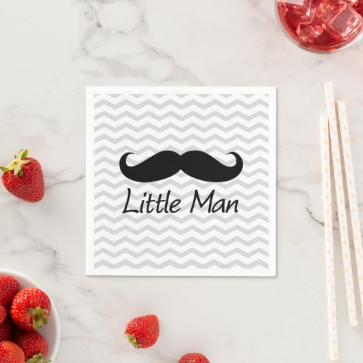 Serviette En Papier Little Man Mustache Chevron mignons Garçons (En situation)