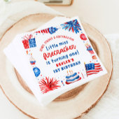 Serviette En Papier Little Miss Firecracker 4 juillet 1er anniversaire