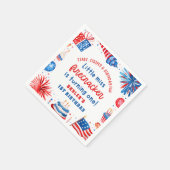 Serviette En Papier Little Miss Firecracker 4 juillet 1er anniversaire (Coin)