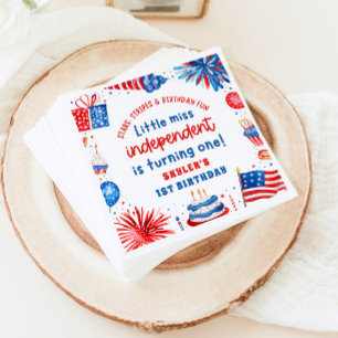 Serviette En Papier Little Miss Independent 4 juillet 1er anniversaire