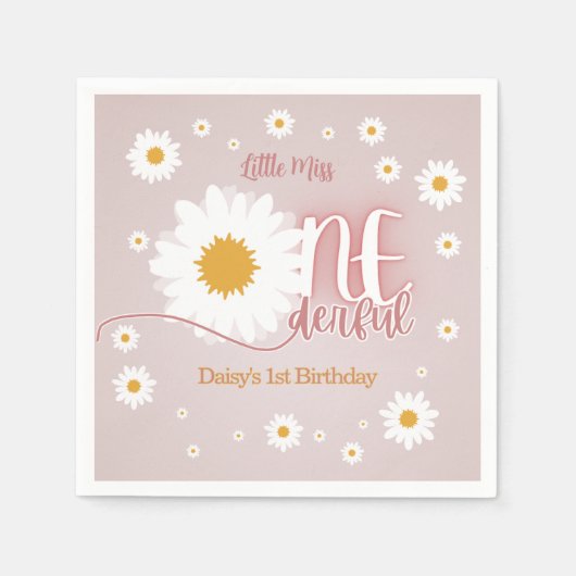 Serviette En Papier Little Miss Onederful 1st Birthday (Devant)