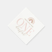 Serviette En Papier Little Miss Onederful Boho Rainbow Anniversaire (Coin)