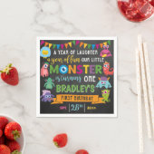 Serviette En Papier Little Monster Chalkboard 1ère fête d'anniversaire (En situation)