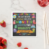 Serviette En Papier Little Monster Chalkboard 2e fête d'anniversaire (En situation)