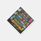 Serviette En Papier Little Monster Chalkboard 3e fête d'anniversaire (Coin)