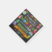 Serviette En Papier Little Monster Chalkboard 4e fête d'anniversaire (Coin)