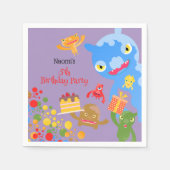 Serviette En Papier Little Party Monster and confetti Anniversaire Par (Devant)